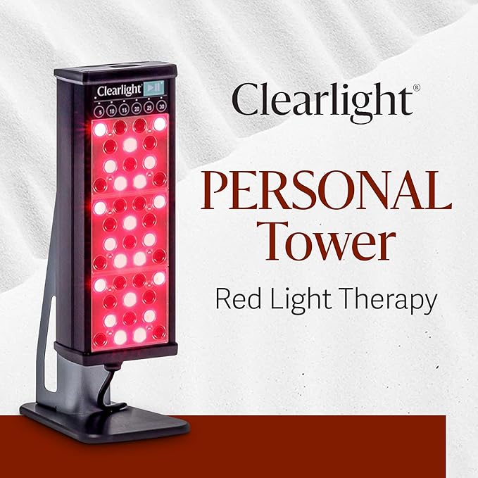 Clearlight RED Light Therapy Personal Tower - Red &amp Near-Infrared 650nm &amp 850nm Wavelengths - Pain Relief Skin Rejuvenation Muscle Recovery &amp Skin Vitality - Saunas Infrared Light Therap