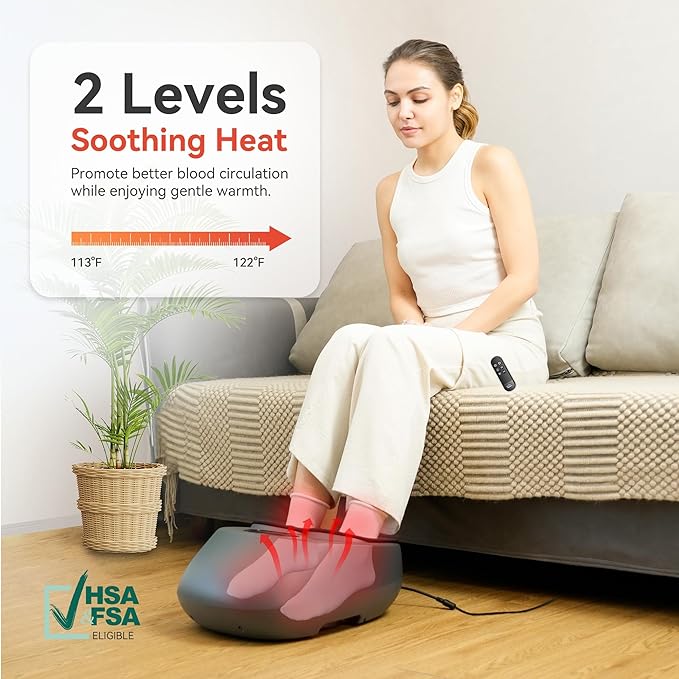 Snailax Shiatsu Foot Massager with Heat Compression Vibration Electric Foot Massager Machine for Plantar Fasciitis NeuropathyKneading Foot Warmer with Remote Control Size 13