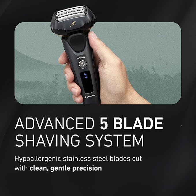 Panasonic ARC5 Electric Razor for Men with Pop-Up Trimmer Wet/Dry 5-Blade Shaver Men's Electric Razors for Shaving Face with Intelligent Shave Sensor and 16D Pivoting Head ES-LV67-K (Black)