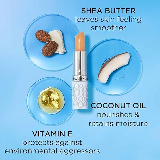 Elizabeth Arden Eight Hour Cream Lip Protectant Stick SPF 15 Sunscreen Balm Moisturizer for Dry Cracked Lips with Shea Butter Coconut Oil &amp Vitamin E 0.13 oz