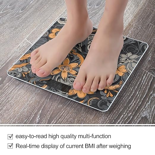 Flowers and Shamans Bathroom ScaleHighly Accurate Digital Weighing Machine for People Bright LED Display Weight Scale for The Aldult Home Use