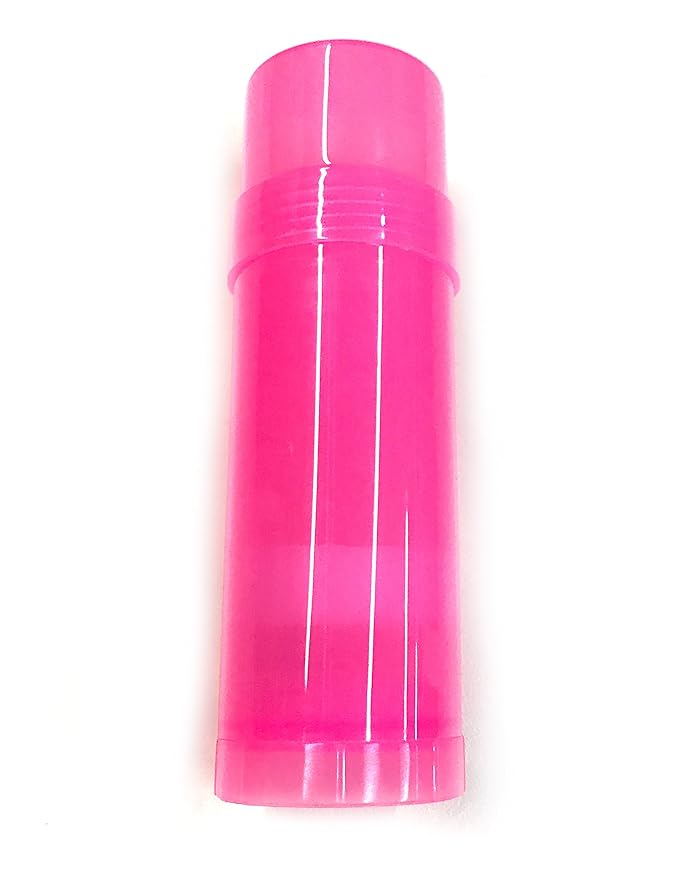 (24) Empty Clear Plastic Deodorant Containers - 2.2 Oz Cylinders (Pink)