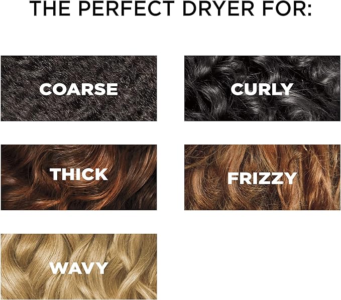 INFINITIPRO by CONAIR 1875 Watt Salon Hair Dryer for Coarse Thick Wavy Curly and Frizzy Hair
