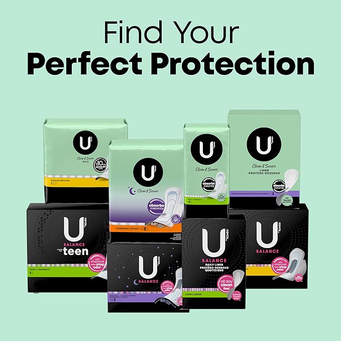 U by Kotex Clean &amp Secure Day/Night Bundle: Ultra Thin Pads Regular Absorbency 176 Count &amp Overnight Maxi Pads with Wings Extra Heavy Absorbency 48 Count (Packaging May Vary)