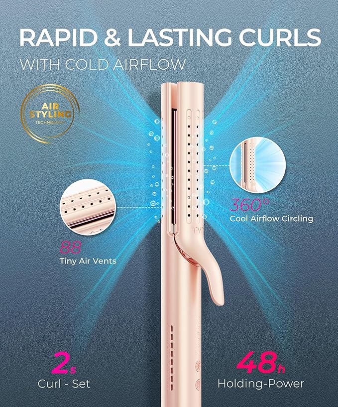 Upgraded TYMO Airflow Curling Iron + Flat Iron Hair Straightener