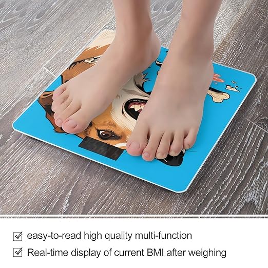 Hungry Dog Weight Scale Large Digital Bathroom Scales with Bright LED Display Non Slip Digital Scale and Step On Fashion Weighing Machine for Body