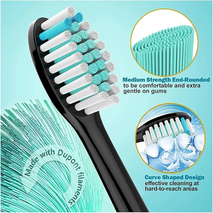Compatible for 8Pcs Replacement Brush Heads Compatible with Philips Sonicare DiamondClean HX3/HX6/HX9 Series Electric Toothbrush HX6064(20Pcs White)