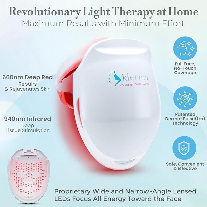 Red Light Therapy for Face – LED Face Mask for Eyes Neck &amp Skin | Infrared Therapy Mask for Anti-Aging Wrinkles Skin Rejuvenation