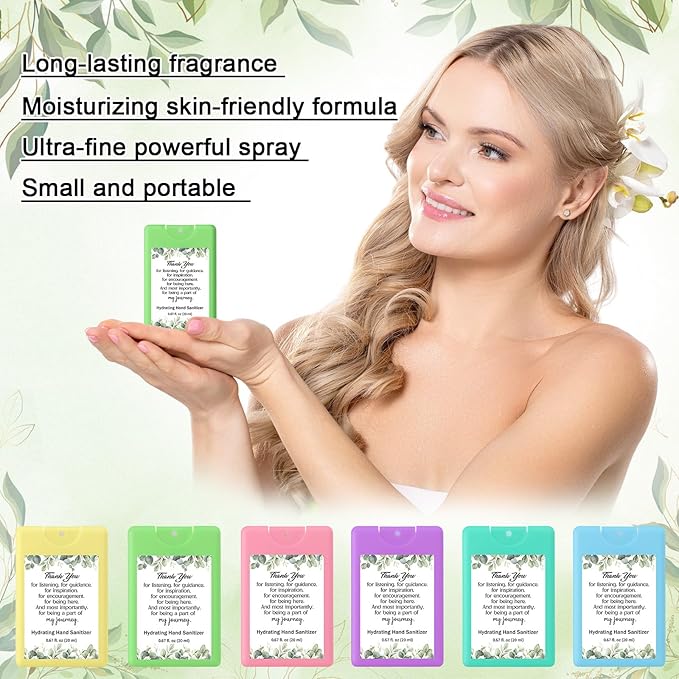 24 Pack Hand Sanitizer Spray Bulk Travel Size Inspirational Employee Appreciation Week Gifts Bulk Hydrating Hand Sanitizers for Employee Coworkers Staff Team Administrative Professionals Day