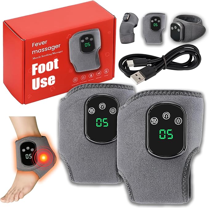 GDSAFS Foot Massager Cordless Naxir Foot Revive Massager Heated Feet &amp Relief Device 3 Vibration Grade &amp 5 Heat Grade 104/113/122/131/140℉ for Achilles Tendinitis &amp Plantar Fasciitis (
