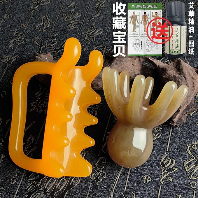 章鱼梳子头部经络按摩爪宽大齿梳拨筋棒 Gua Sha Scraping Massage Facial Tools Kit刮痧洗头神器 HomeOffice Body Electric Massagers