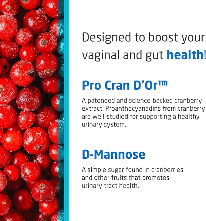 NutraBlast Vaginal Probiotics for Women Digestive Intimate Balance UT &amp Vaginal Health - 50 Billion CFU - 6 Strains Prebiotics Cranberry Extract &amp D Mannose - Womens Probiotic (30 Count)