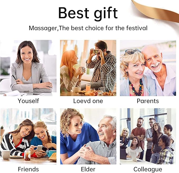 Neck Massager Acupoints Lymphatic Drainage Machine 12 Modes for Pain Relief Portable Neck Massager for Women &amp Men - Blue