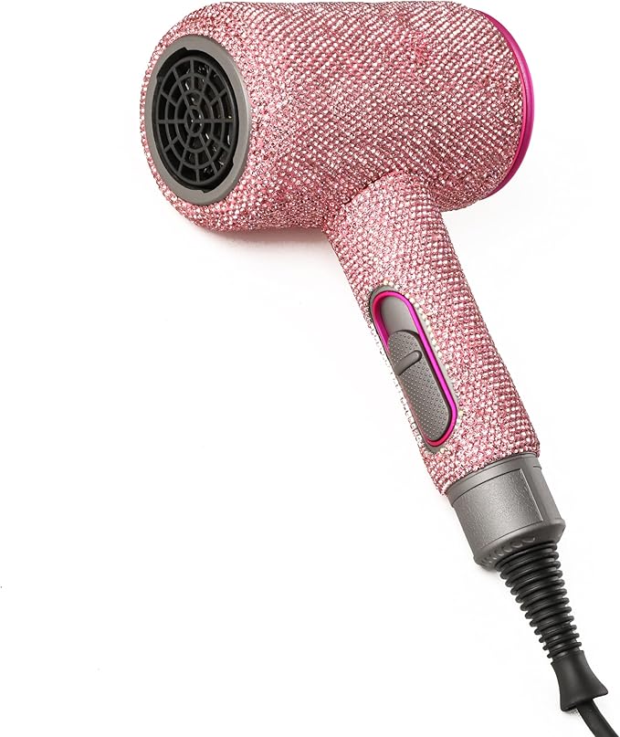 Ionic Hair Dryer Frizz Free Fast Dryer with Diffuser 1800W Professional Ionic Hair Blow Dryer with 3 Heat/2 Speed 3 Temperature &amp 2 Wind Speed for Women and Men (Pink)
