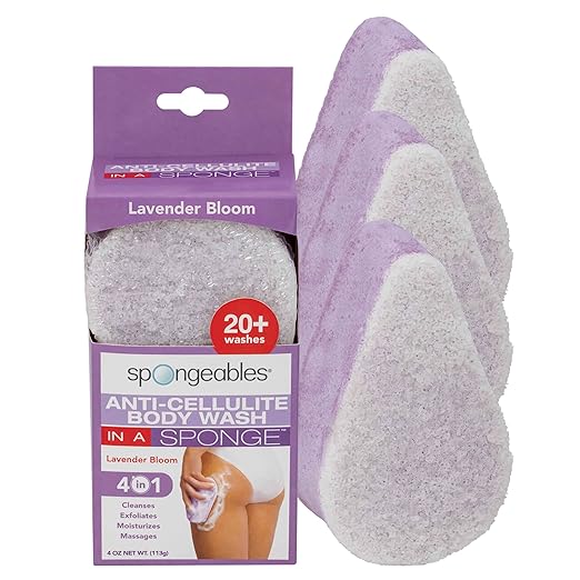 Spongeables Anti-Cellulite Body Wash in a Sponge Moisturizer and Exfoliator 20+ Washes