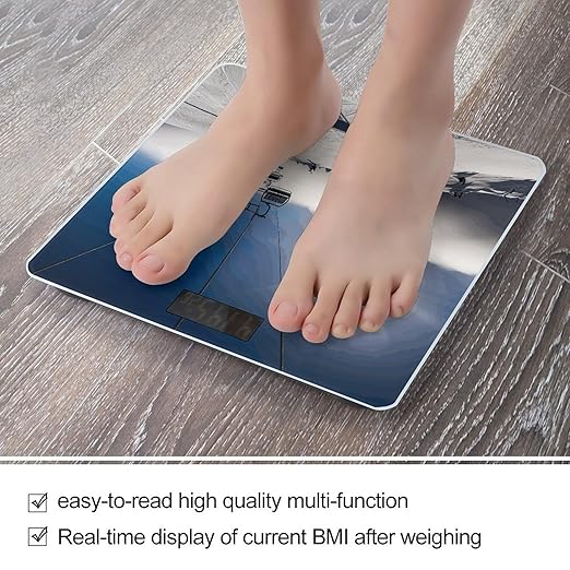 Ski Lift at Sunshine Scale for Body Weight High Precision Digital Weight Scales with LCD Display Anti-Slip Sturdy Slim Tempered Glass Bathroom Scale for Home Use