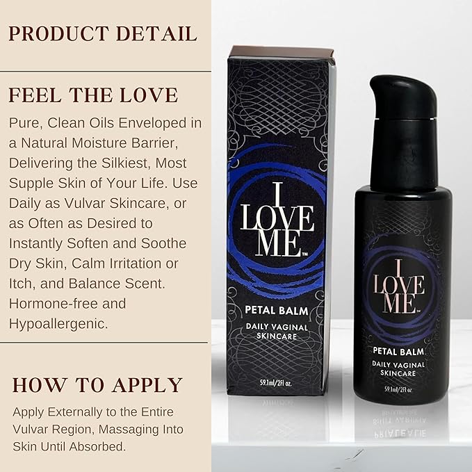 Petal Balm Daily Vaginal Skincare - Vulva Balm for Vaginal Dryness &amp Itching - Clinically Tested Hormone-Free Natural Vaginal Moisturizer for Sensitive Vulvar Skin - Intimate Feminine Care - 2Fl O