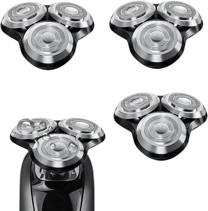 SH90 Replacement Heads Compatible with Philips Norelco Shavers Series 9000 New Version of Metal Wheel Buckle and Upgrade Double-Layer Precision Replacement Blades(3 Pack)