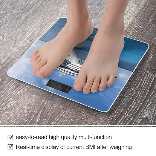 Digital Bathroom Scale for Body Weight Scale with Bright LCD Display High Accuracy Step-On Technology Auto On/Off Cruise Ship Digital Scales 400 Lbs /180kg
