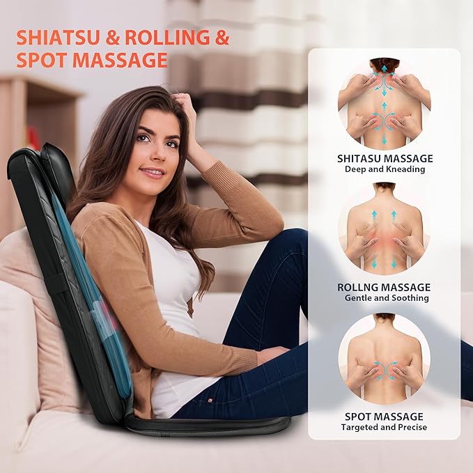 Foot Massager &amp Shiatsu Back Massager with HeatFoot Massager Machine for Plantar FasciitisBack Support Inflatable Flap Chair Massage Seat Cushion