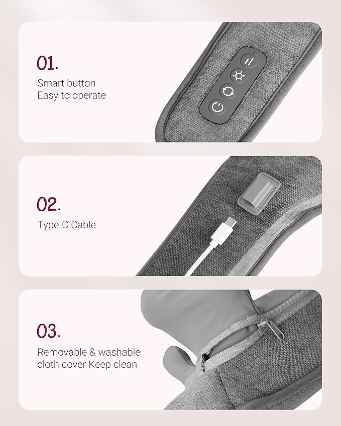 Cordless Neck Massager with Heat - FSA Eligible HSA Neck Shoulder Massager for Pain Relief Deep Tissue6D Deep Kneading Shiatsu Back Massage Gifts for Fathers Men Women