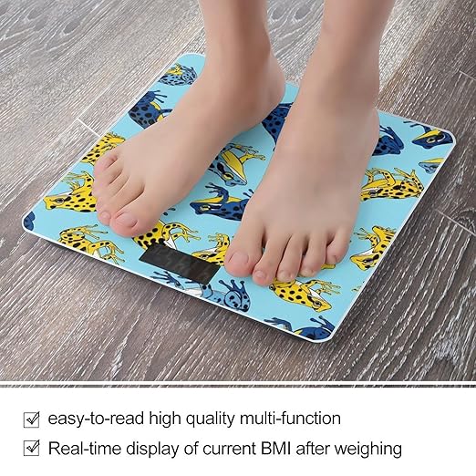 Smart Scale for Body Weight Automatic Switch Digital Bathroom Weighing Scale Colorful Tropical Frogs