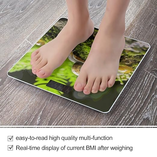 Snail Crawling Scale for Body Weight Anti-Slip Digital Bathroom Scale Sturdy Toughened Glass Weighing Scales High Precision Safe Rounded Corners Smart Scales