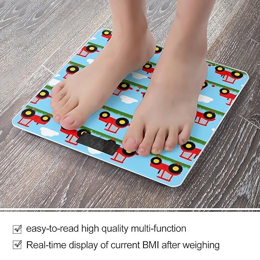 Women's Fashion Automatic Switch Digital Bathroom Weighing Scale Smart Scale Toy Tractor Pattern