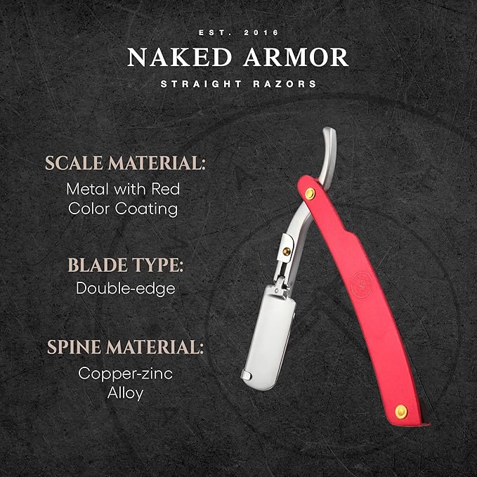 Best Shavette Straight Razor - Replaceable Blade Straight Razor Metal Handle Shavette No Stropping or Honing Needed Great For Beginners Starter Blade Hygienic Close Shave Leather Case