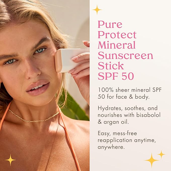 Kopari Pure Protect 100% Mineral Sunscreen Stick SPF 50+ &amp Sunglaze Sheer Setting Mist Sunscreen SPF 50