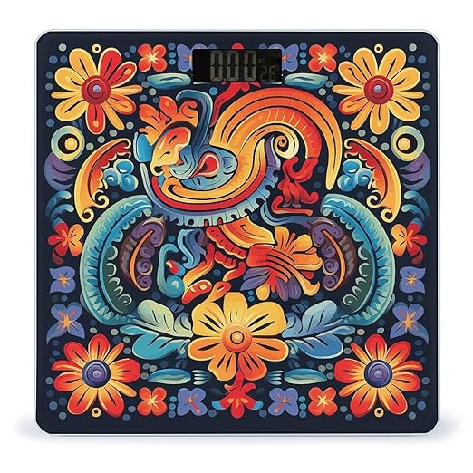 Mexican Bathroom Scale Automatic Power On/Off Body Scales LCD Backlight Display Square Digital Scale Rounded Corners Bathroom Scales for Home Bedrooms