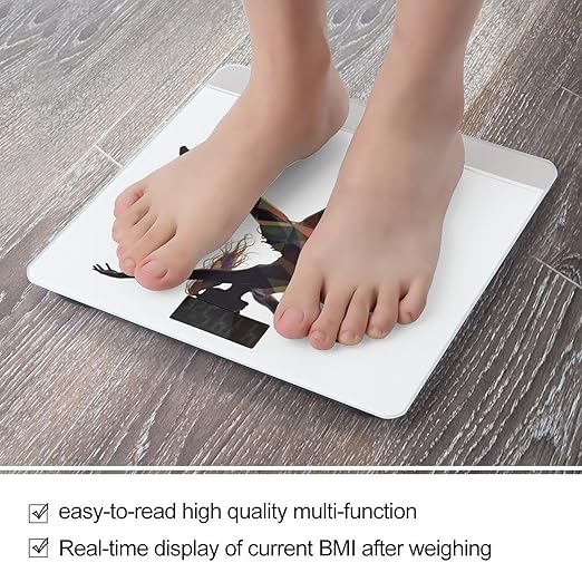 A Dancer Weight Scale Digital Electronic Scales Bathroom Scale Larg LCD Backlight Display High Precisio MeasurementsTempered Glass