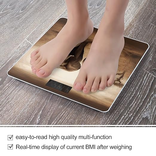Wild Animals Elephants Digital Bathroom Scale Fashion Unique Weight Scale BMI Anti-Slip Precision Weighing Scales Suitable for Home Bedrooms Use and Gift