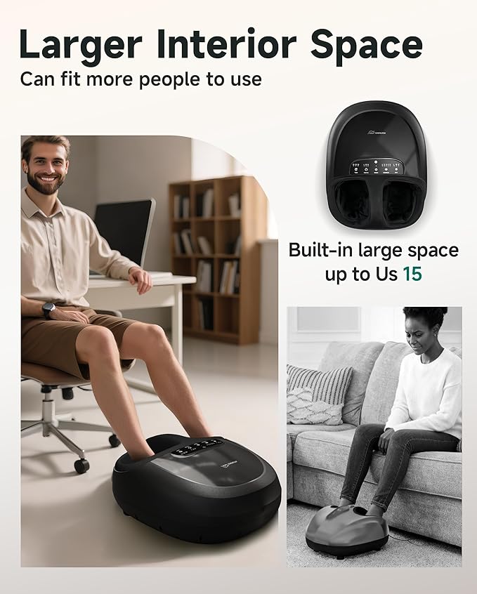 Snailax Shiatsu Foot Massager Plantar Fasciitis NeuropathyFeet Massage Machine with HeatKneadingRollingScratchRemote ControlFeet Warmer/Heater