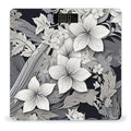 Intricate Black and White Tropical Flowers Pattern Smart Scale for Body Weight Accurate Bathroom Scale with LED Display Digital Weight Scales Weighing Machine High Precision Scales for Bath Home