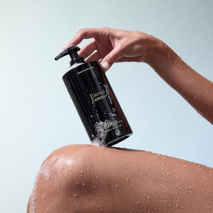 Each &amp Every Body Wash for Women and Men - Skin Feels Hydrated Smooth &amp Soft - Ceramides Lactic Acid AHA &amp Moringa Oil - 100% Natural Fragrance Gel - Eternal Summer Coconut &amp Lime -