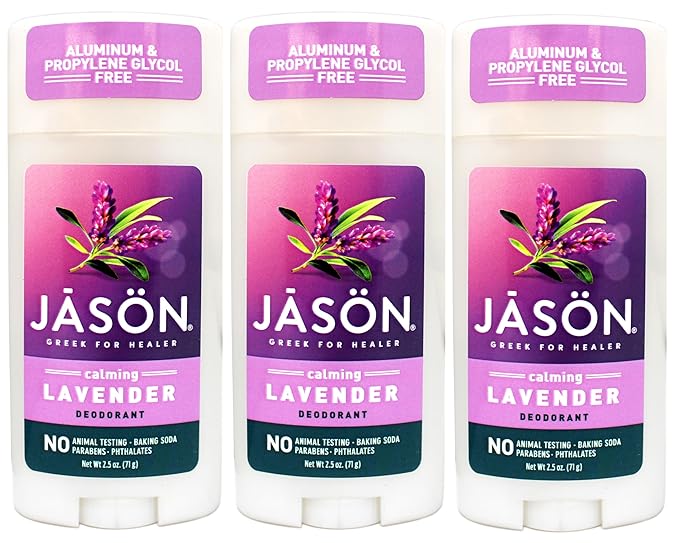 JASON Calming Lavender Deodorant Stick 2.5 Ounce Sticks (Pack of 3)