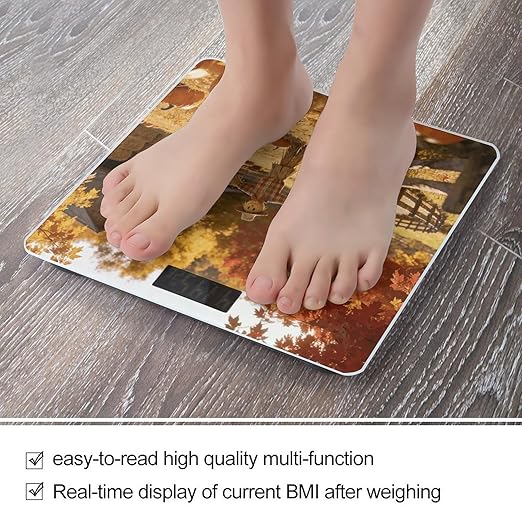 Autumn Field Watchman Weight ScaleClear LED Display Bathroom Digital Weighing ScaleTempered Glass Digital Bathroom Scale for Body Weight Capacity Up to 400 Lbs