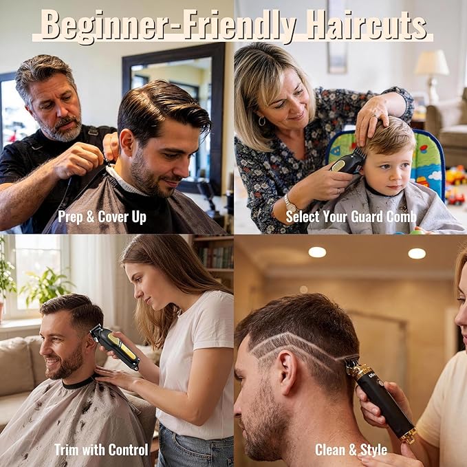Ufree Hair Clippers for Men Clippers and Trimmers Set Cordless Barber Clippers Grooming Kit Gifts for Men