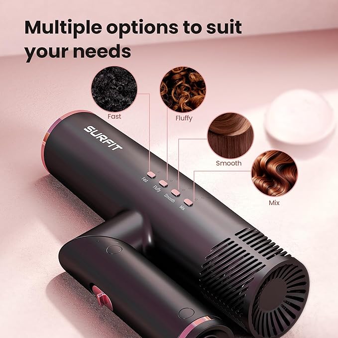 Hair Dryer with Diffuser Surfit Blow Dryer Foldable Travel Hairdryer 110000 RPM Professional Ionic Hair Dryer for All Hair Types 1 Min Fast Drying Precision Styling No Heat Damage