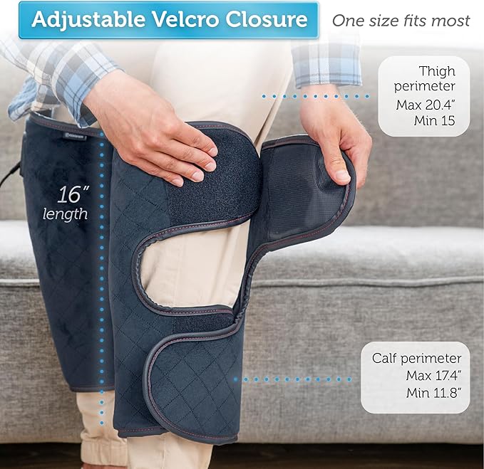 COMFIER Heated Knee Massager Heating Pad for Knee Pain ReliefHeat Knees Warmers Wrap with Massage and Vibration-Greige