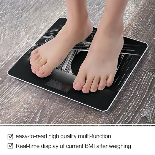 Vinyl Records Bathroom Scale Rounded Smart Scale for Body Weight Automatic Power On/Off Weight Scales Accurate Bathroom Digital Scales for Pet Home Bedroom Kitchen