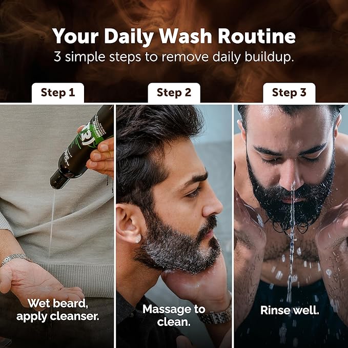 Detroit Grooming Co. Beard Wash – Deep Cleansing &amp Hydrating Beard Shampoo with Aloe Vera &amp Essential Oils - 8oz (Ironwood)