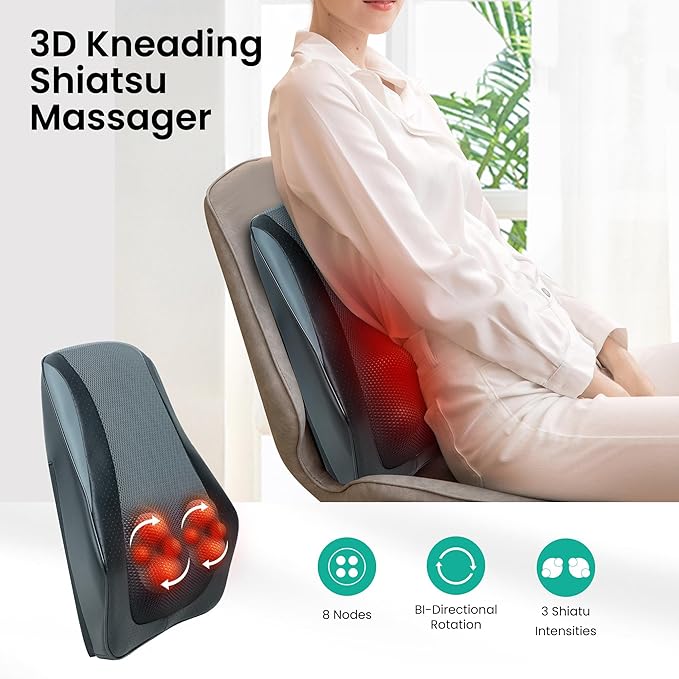 Snailax Back Massager for Back Pain Deep Tissue &amp Foot Rest Under Desk at Work