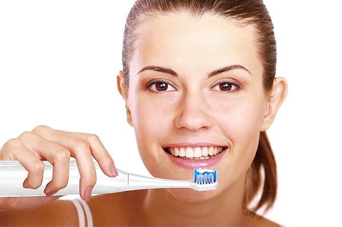 Pursonic S430 SmartSeries Electronic Power Rechargeable Sonic Toothbrush with 40000 Strokes Per Minute 12 Brush Heads Included (White)
