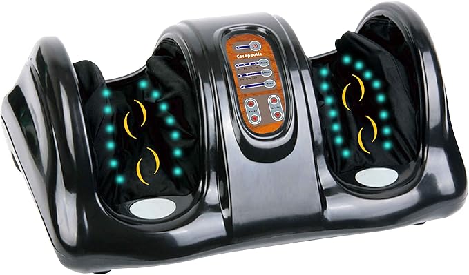 Carepeutic KH385L-B Deluxe Hand-touch Kneading Rolling Shiatsu Foot Massager for Tension and Fatigue Relief Black
