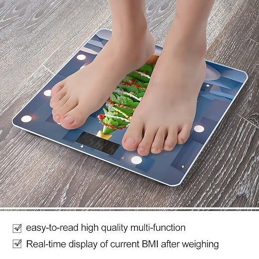 Simple Christmas Tree Scale for Body Weight Digital Bathroom Scale Toughened Glass High Precision Scales for Body Weight with Large LCD Backlight Display Weight Scales