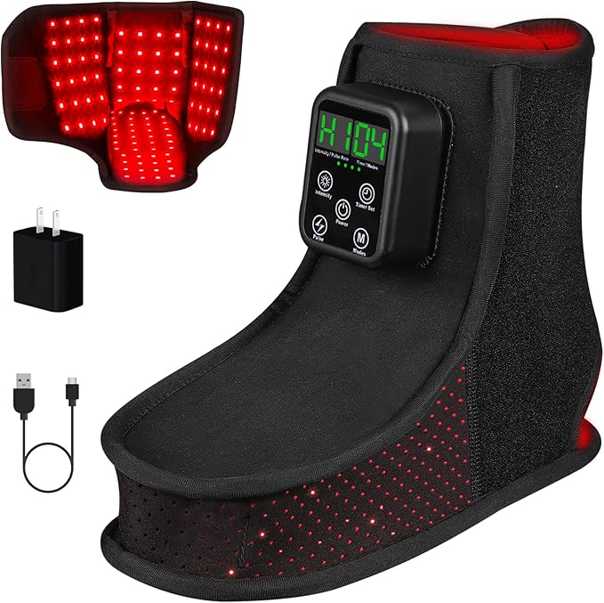 Rechargeable Warming Infrared Boots for Feet &amp Ankles: Light Therapy for Relaxation Muscle Comfort &amp Daily Wellness