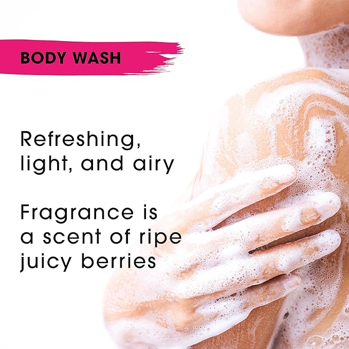Modinc Luxury Body Wash Australian Luscious Berries Formula Hydration Blend Vegan Cruelty Free Pump 11.5 Ounces