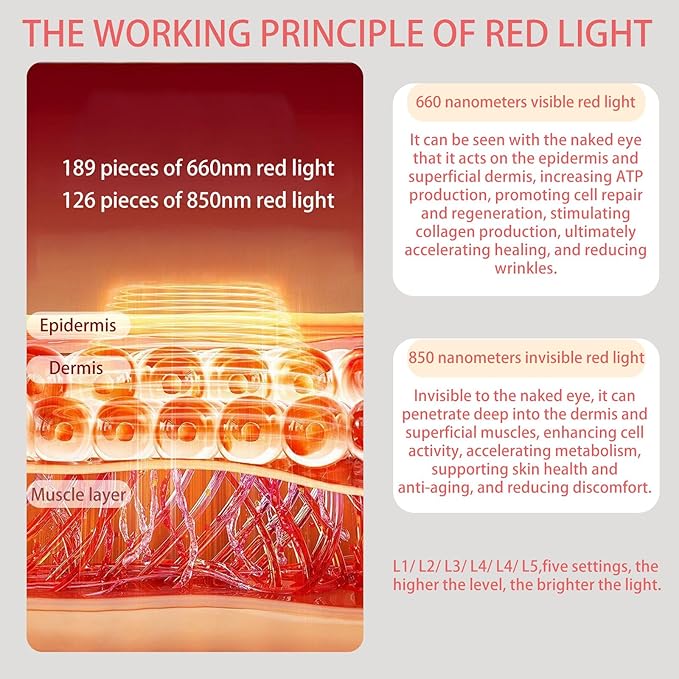 Red Light Therapy Belt with 105 LEDs 51”x 7” 660nm &amp 850nm Red Light Therapy for Body Wired &amp Wireless Controller with Timer and Intensity Adjustable for Body Waist Back Shoulder Leg Knee (B